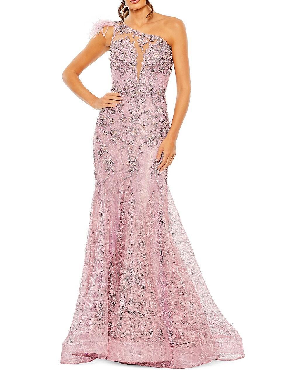 Womens Embellished Lace Mermaid Gown Product Image