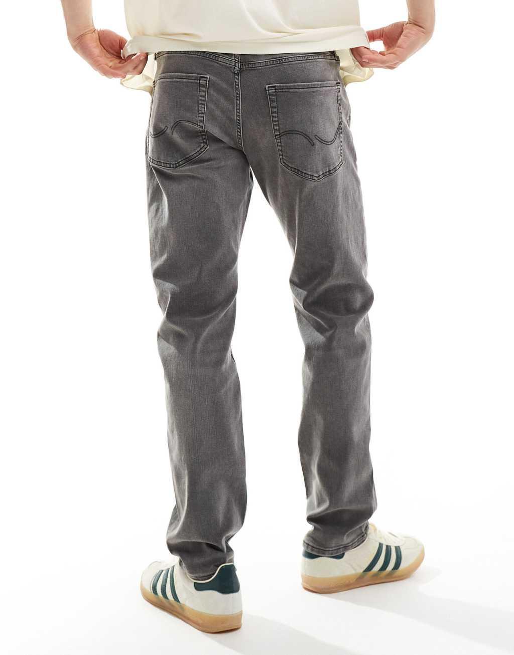 Jack & Jones Mike tapered jeans in washed gray Product Image