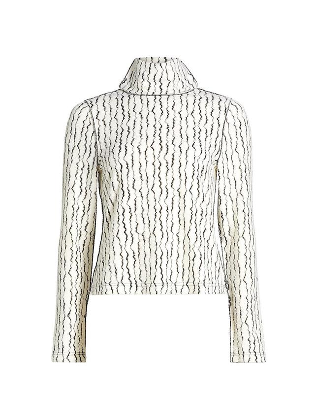 Womens Textured Wave Turtleneck Top Product Image