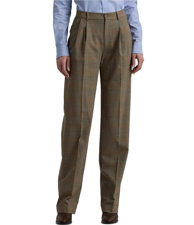 Lauren Ralph Lauren Ivelissa Glen Check Pleated Coordinating Stretch Wool Pants Product Image