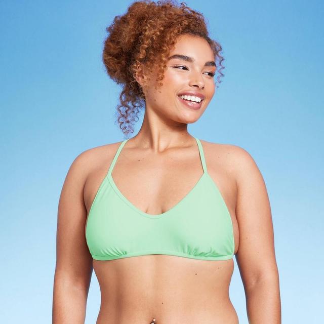 Womens Scoop Neck Bralette Bikini Top - Wild Fable Light Green XL Product Image