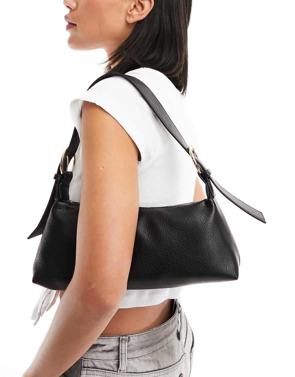 Glamorous minimal shoulder bag in black Product Image