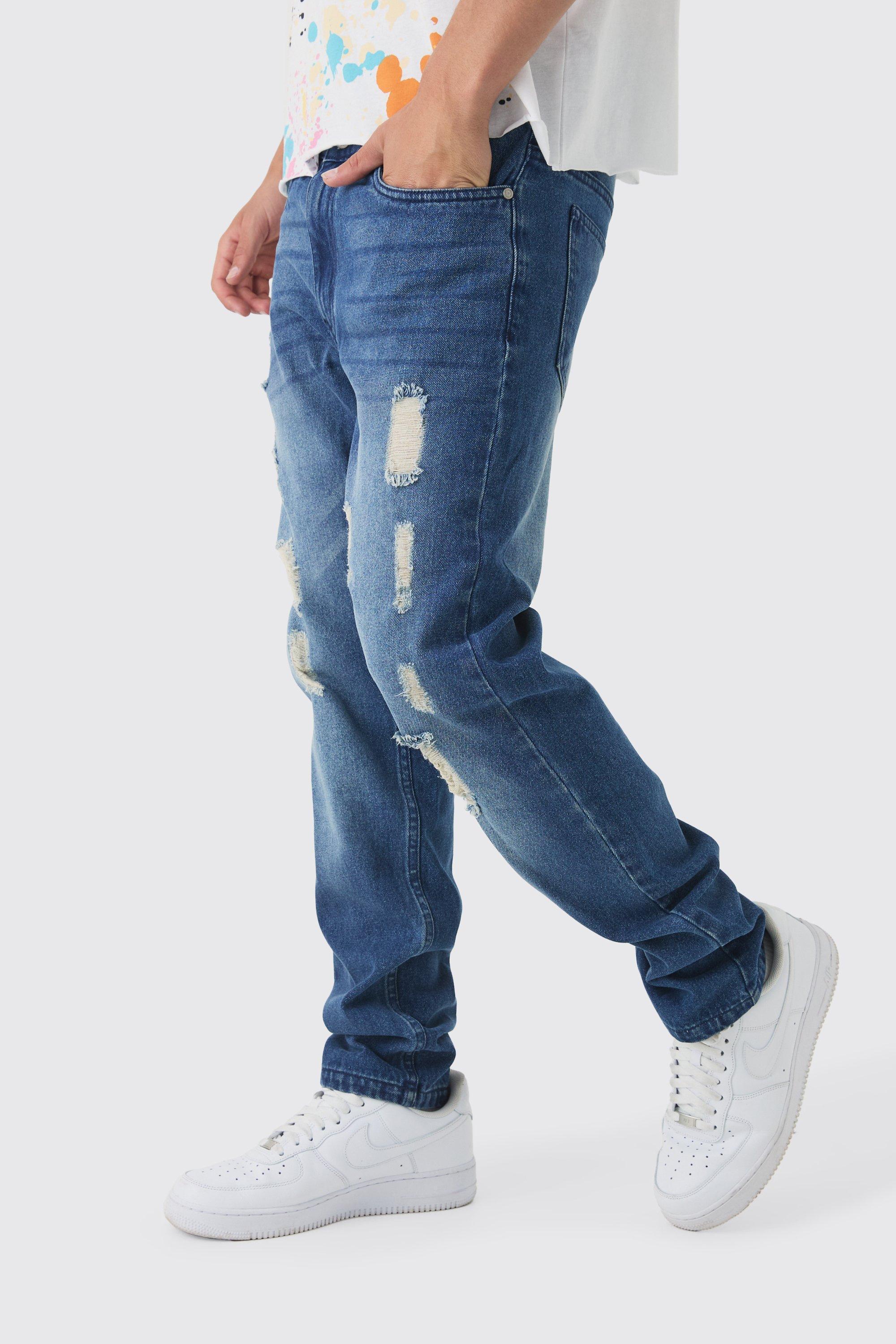 Slim Fit Ripped Distressed Jeans | boohooMAN USA Product Image