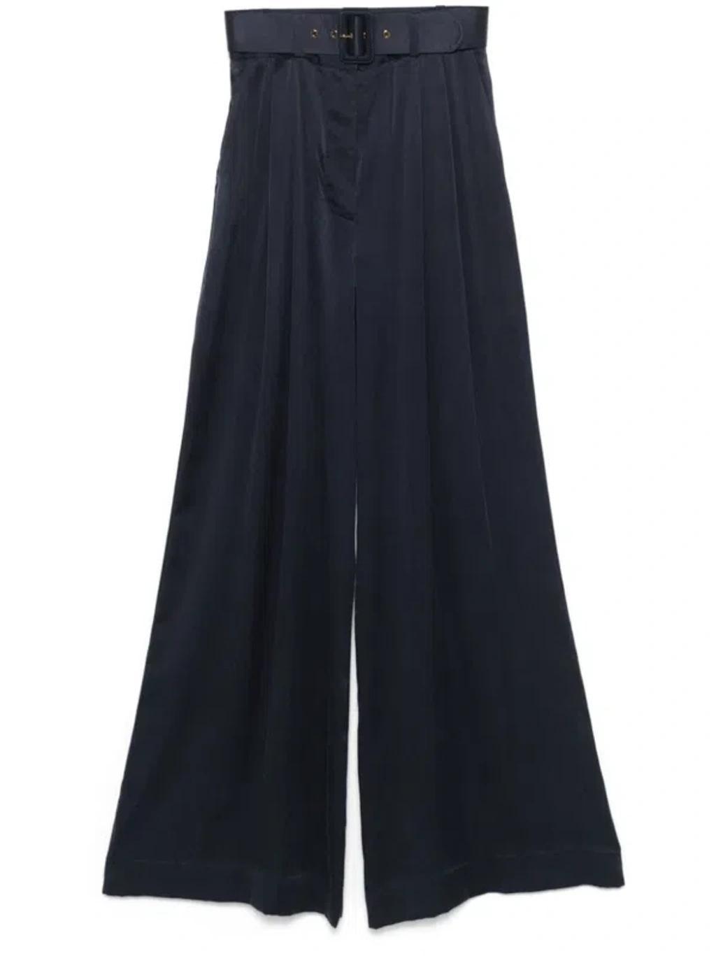 ZIMMERMANN Silk Palazzo Pants In Blue Product Image