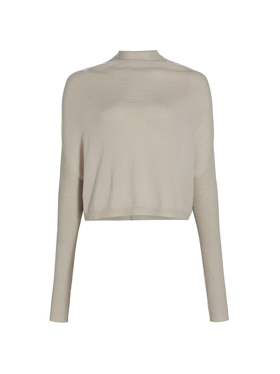 Womens Wool Cropped Crater-Knit Sweater Product Image