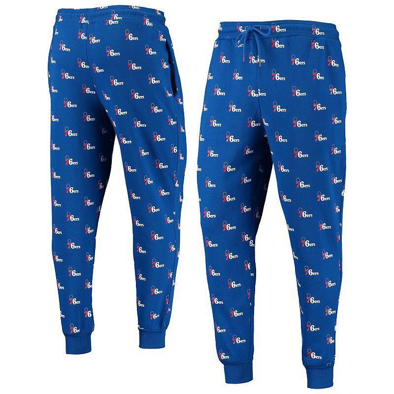 The Wild Collective Royal Philadelphia 76ers Allover Logo Jogger Pants, Womens Product Image