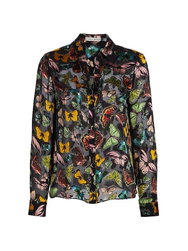 Womens Eloise Butterflies Silk Blouse Product Image