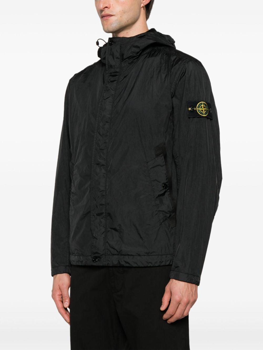 STONE ISLAND Lightweight Hooded Jacket For Men In Black Product Image