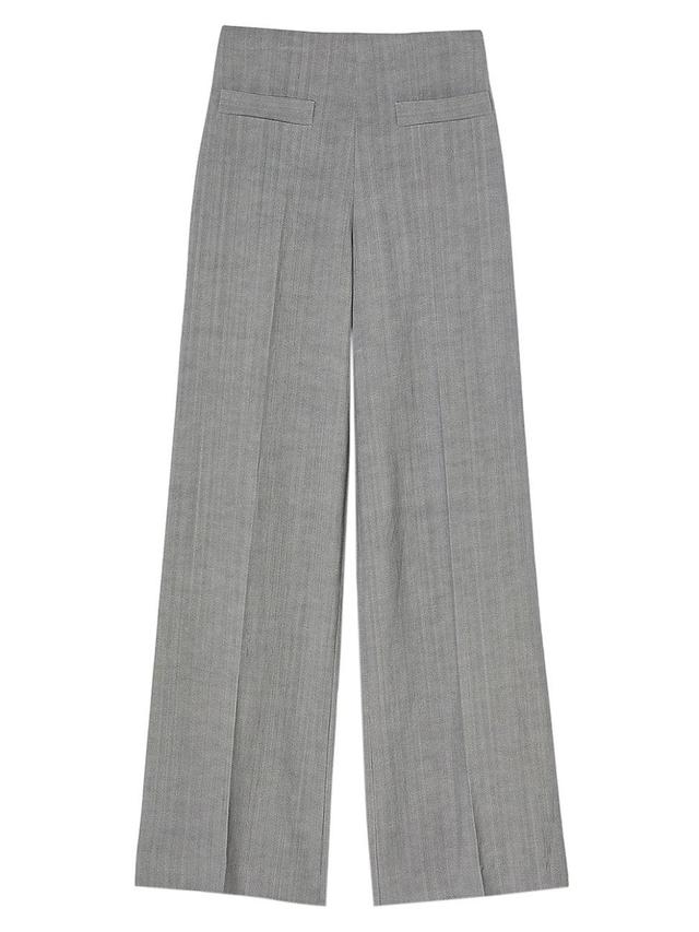 Womens High-Waisted Flared Trousers Product Image