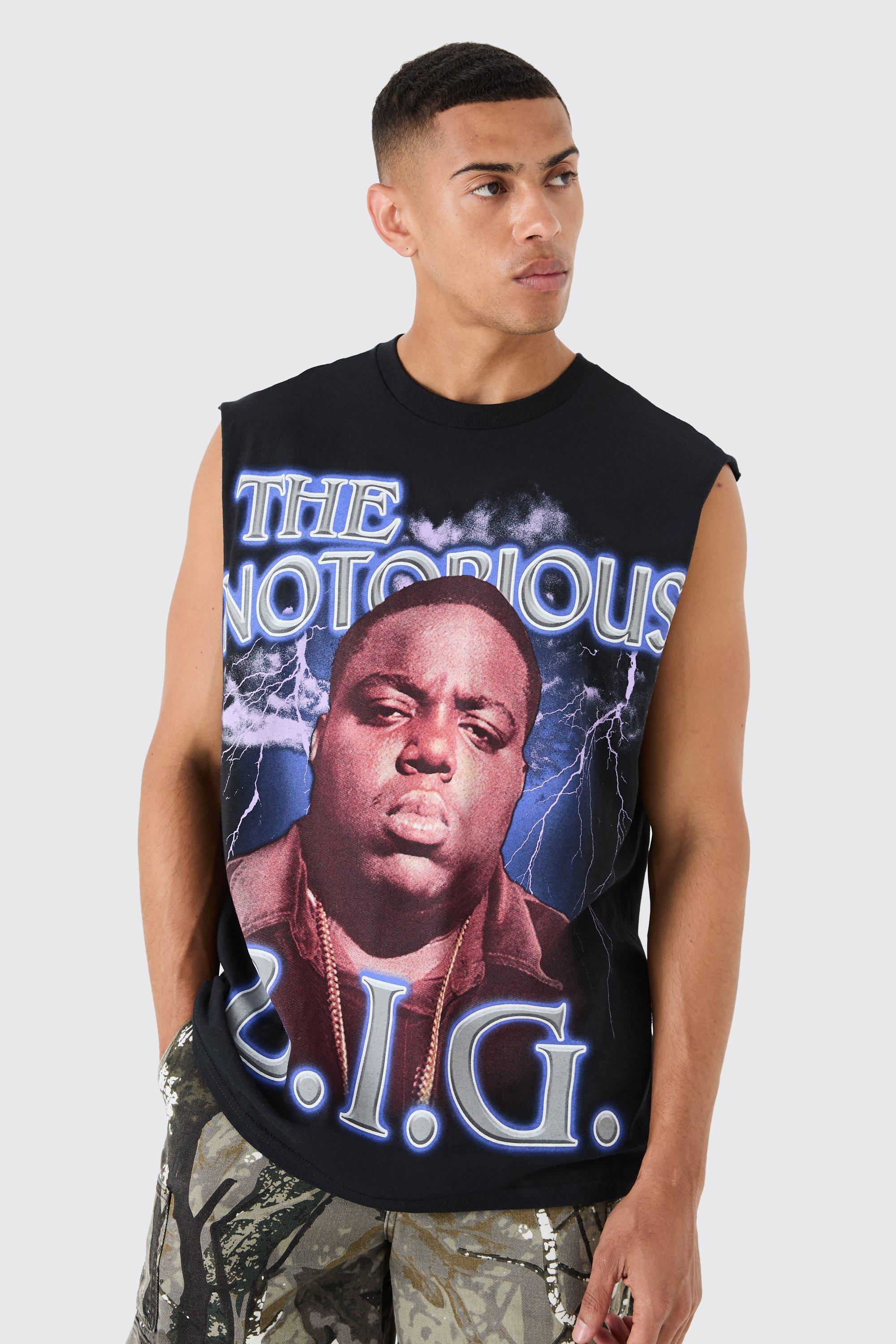 Oversized Large Scale Biggie License Tank | boohooMAN USA Product Image