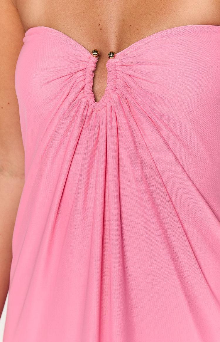 Brynner Pink Strapless Maxi Dress Product Image