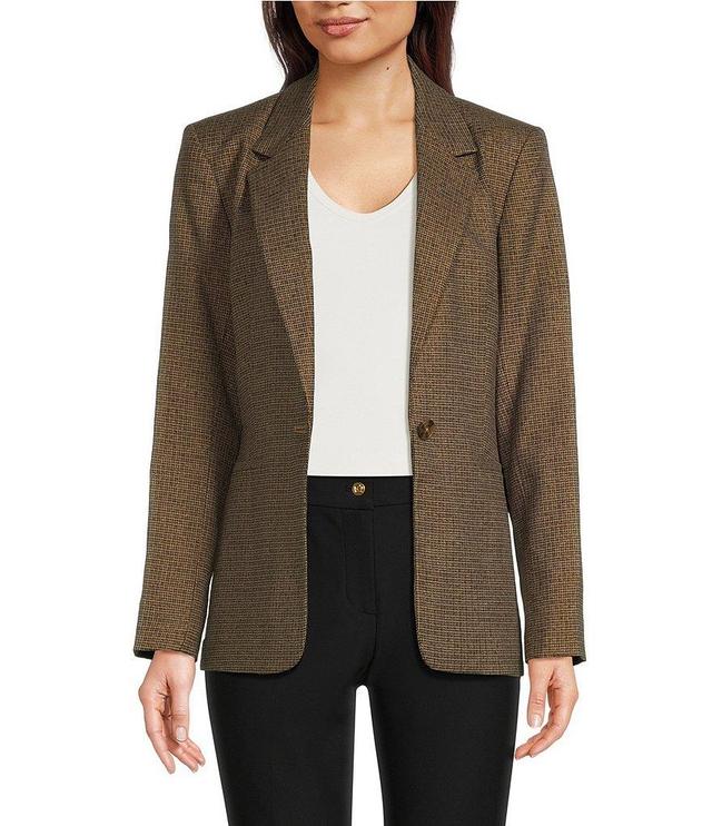 DKNY by Donna Karan Sparkle Check One-Button Blazer Product Image