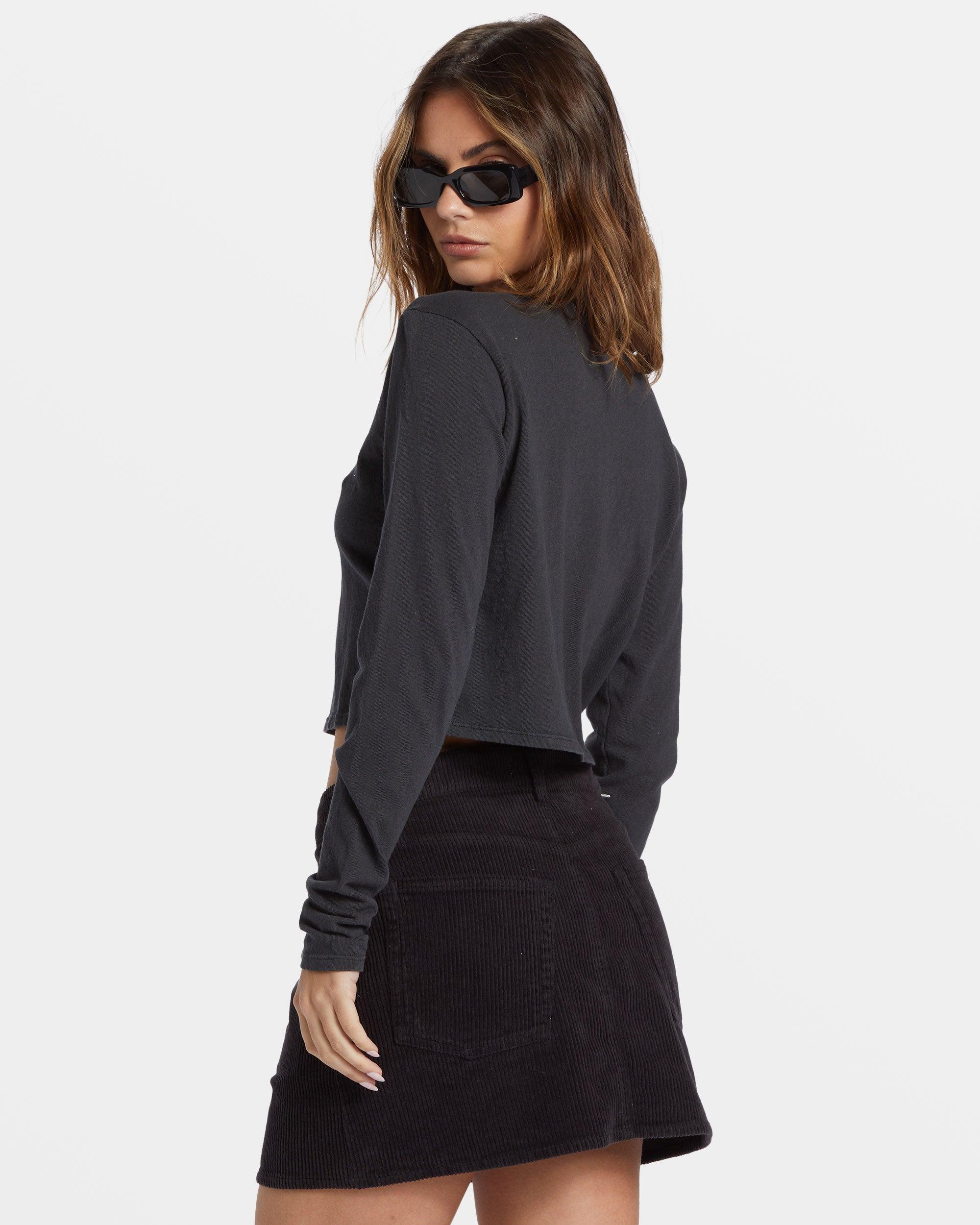 Marina Corduroy Skirt - Black Pebble Female Product Image