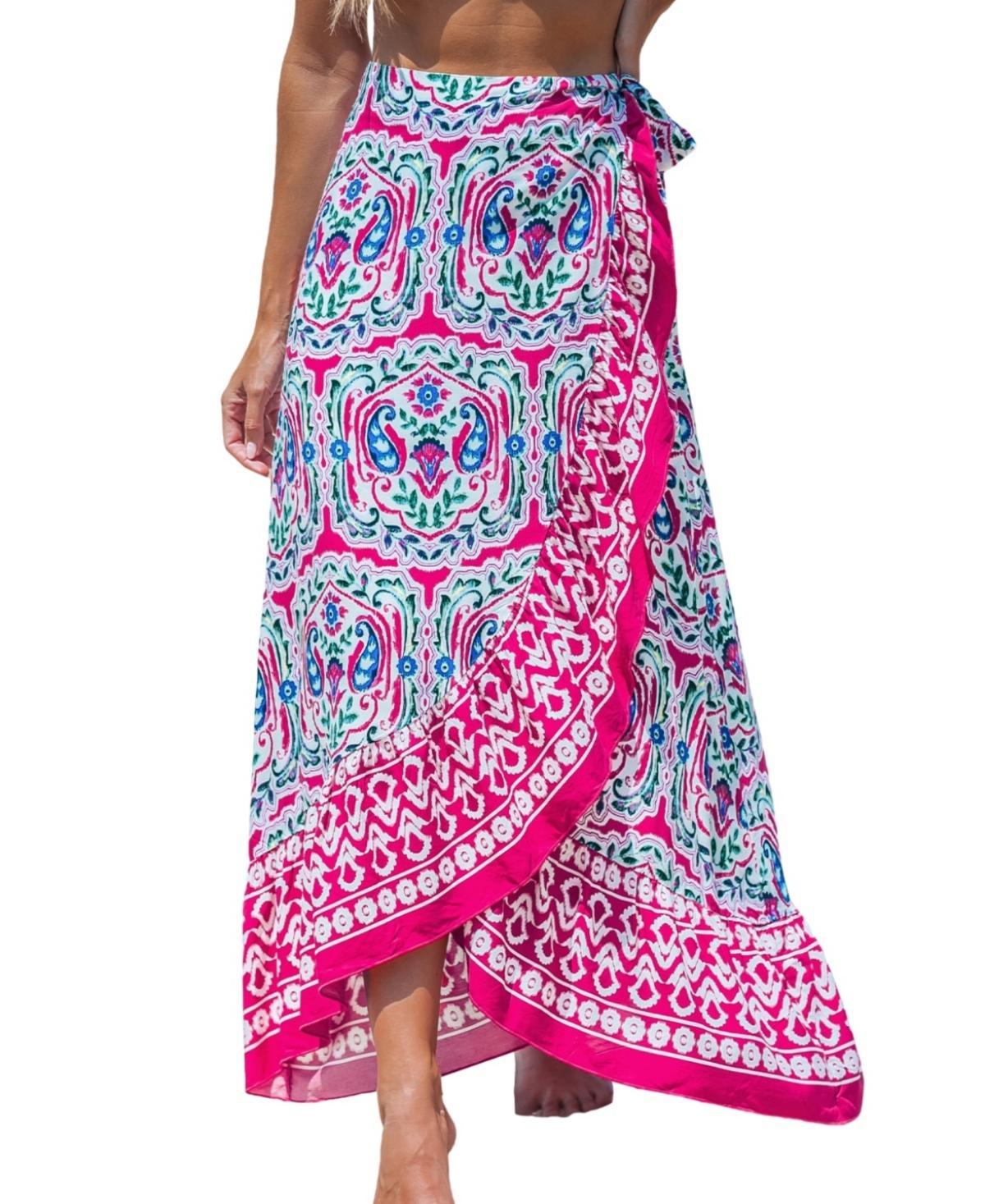 Cupshe Womens Pink Boho Sarong Cover-Up Product Image