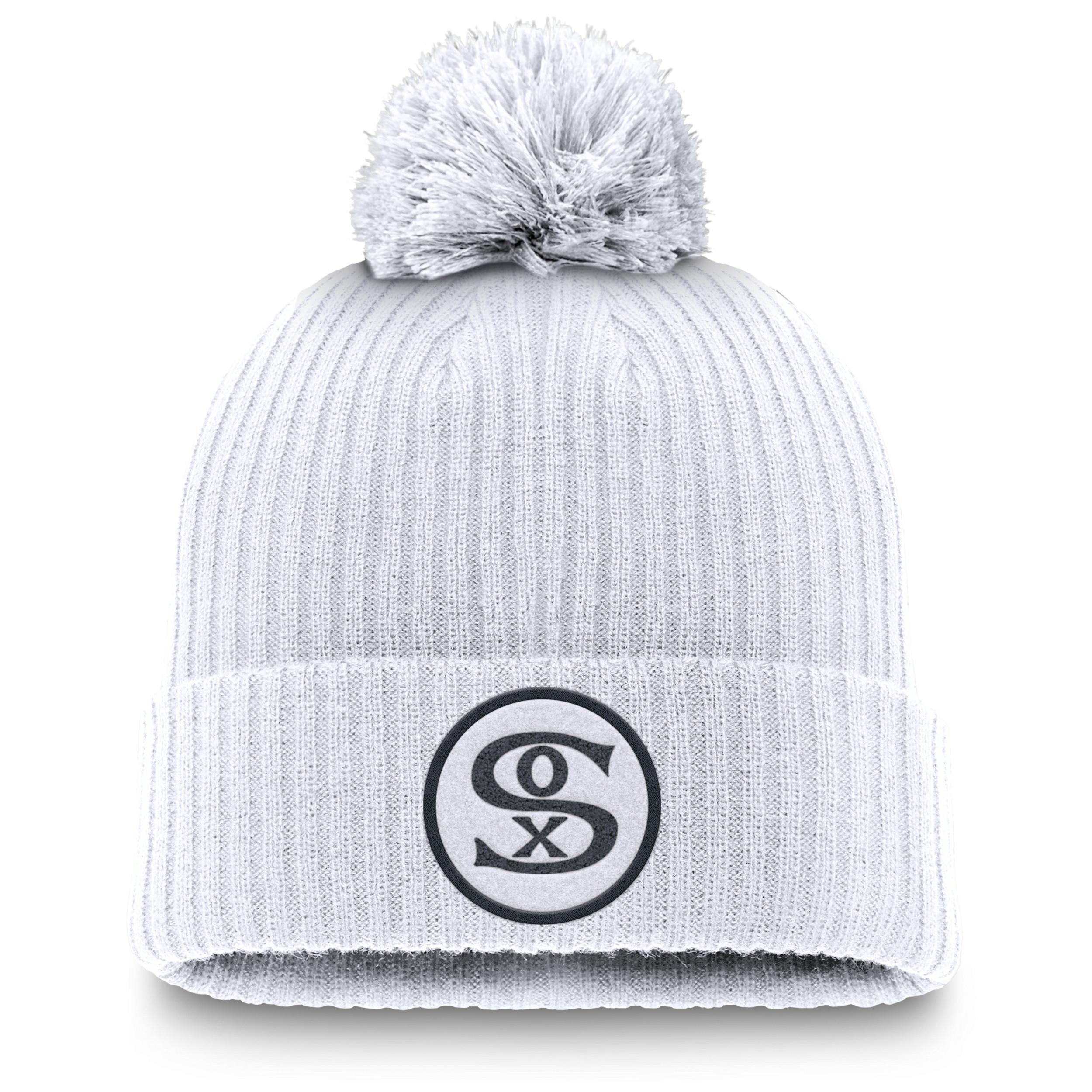 Chicago White Sox Cooperstown Peak Nike Mens MLB Cuffed Pom Beanie Product Image