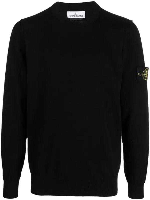 Compass-motif Crew Neck Sweatshirt In Black Product Image