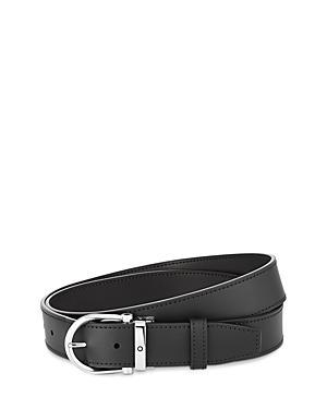 Mens Reversible Horseshoe Buckle Leather Belt Product Image