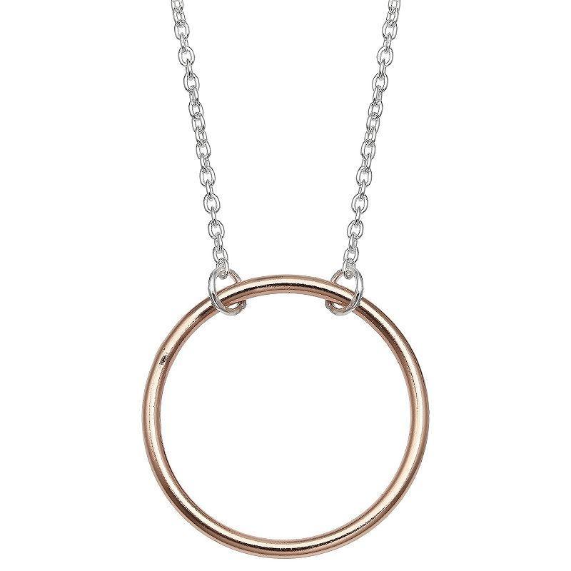 PRIMROSE Sterling Silver Circle Necklace, Womens Two Tone Product Image