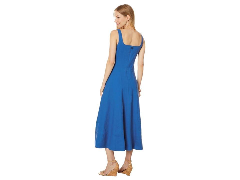 Womens Calina Linen Paneled Midi-Dress Product Image