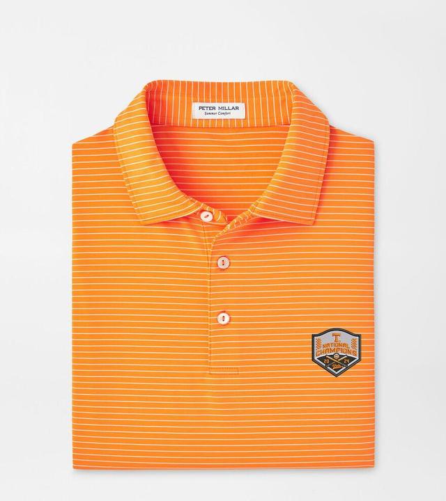 Peter Millar Mens Tennessee College World Series Hemlock Performance Jersey Polo | Color: Orange | Size: XL Product Image