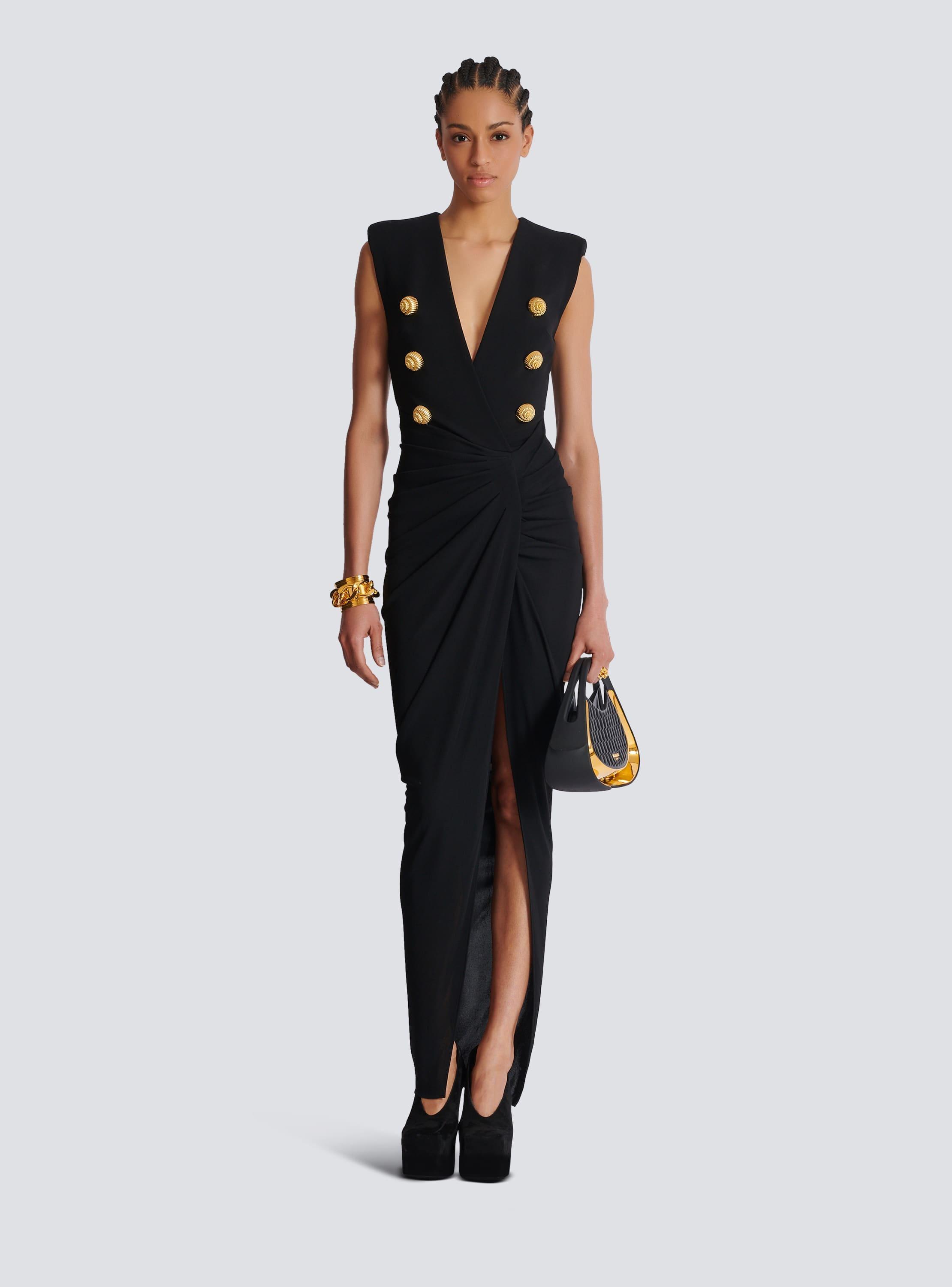 Long tailored crepe dress Product Image