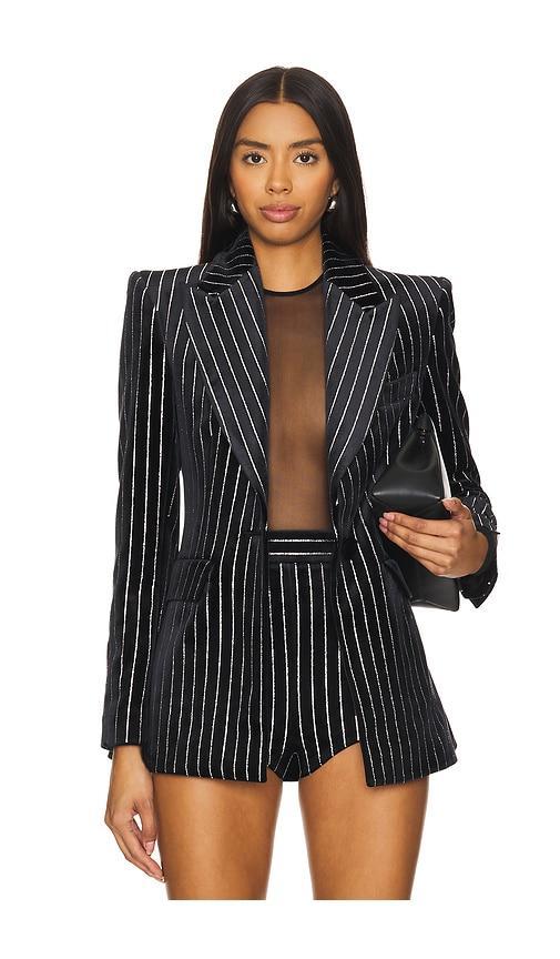 Crystal Velvet Single Breasted Fitted Blazer Product Image