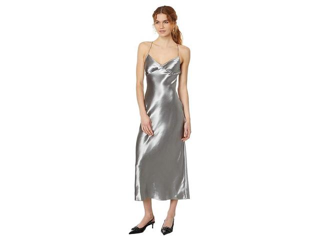 Madewell The Layton Midi Slip Dress (Metallic Recycled Satin) Women's Dress Product Image