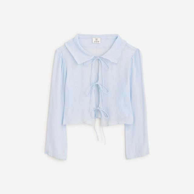 Maryam Nassir Zadeh X J.Crew sheer top in silk chiffon Product Image