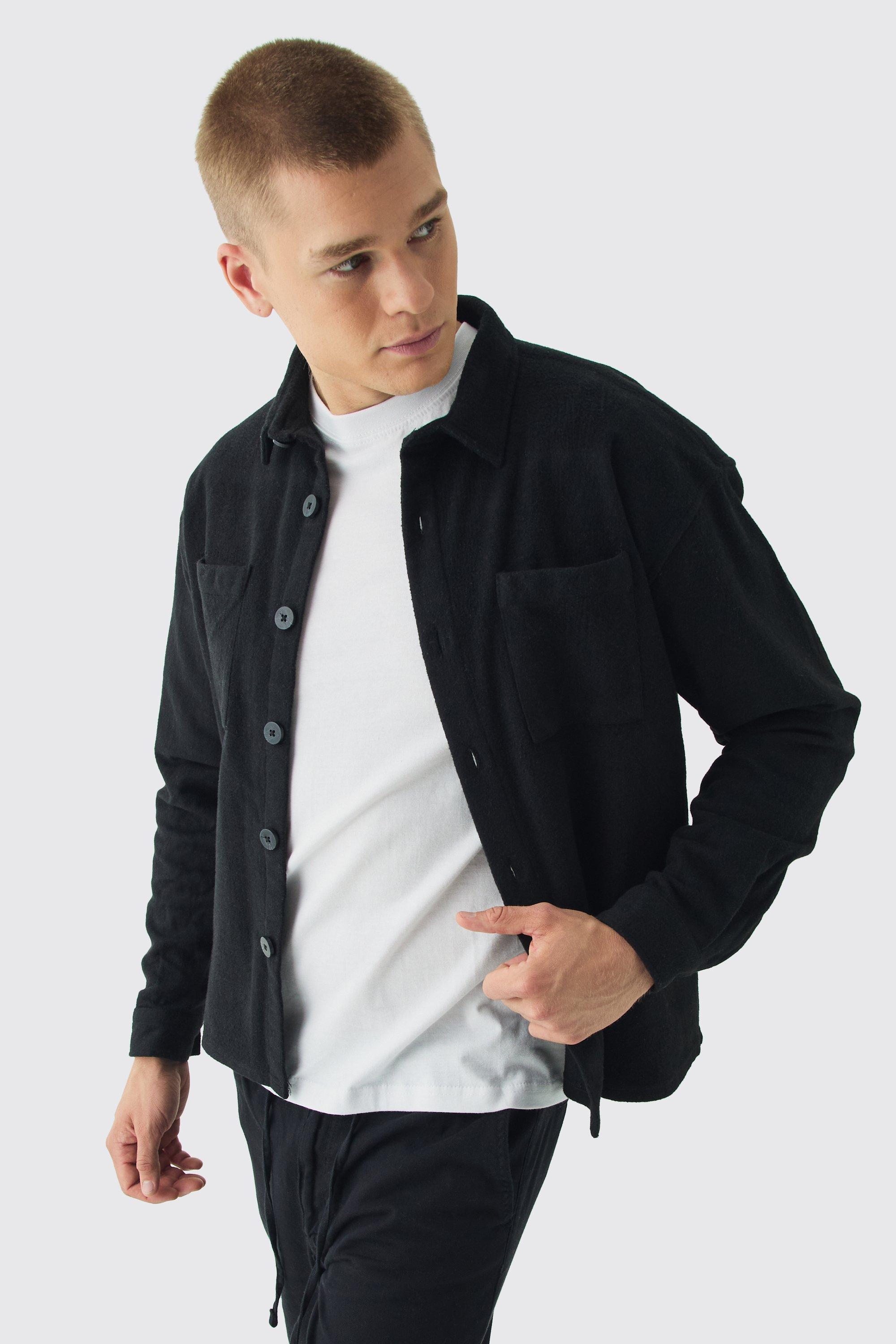 Oversized Brushed Overshirt | boohooMAN USA Product Image