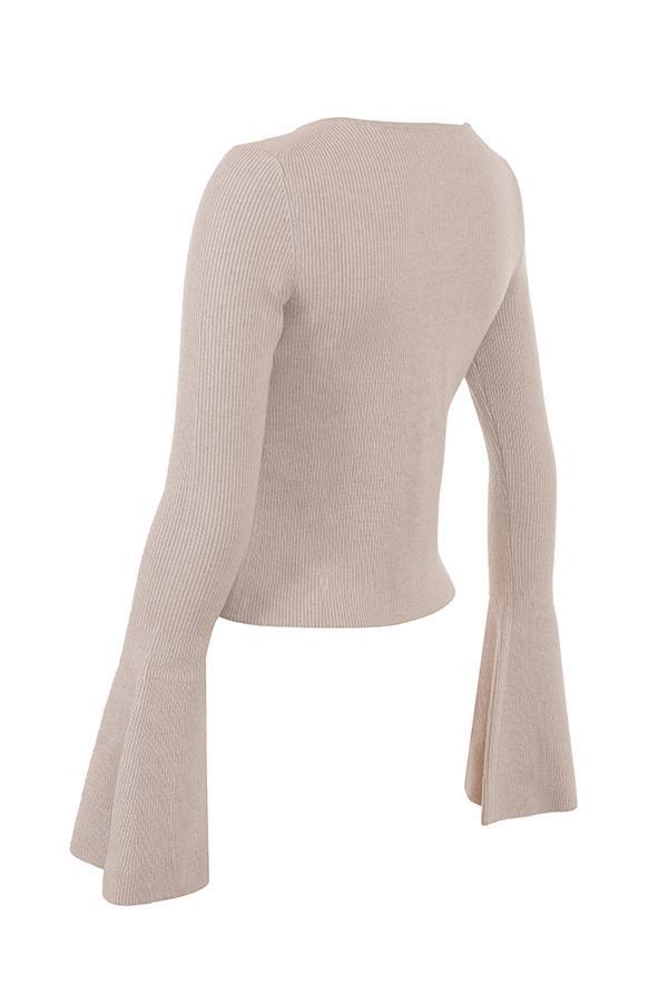 Aster Biscuit Wool Cashmere Long Sleeve Cardigan Product Image