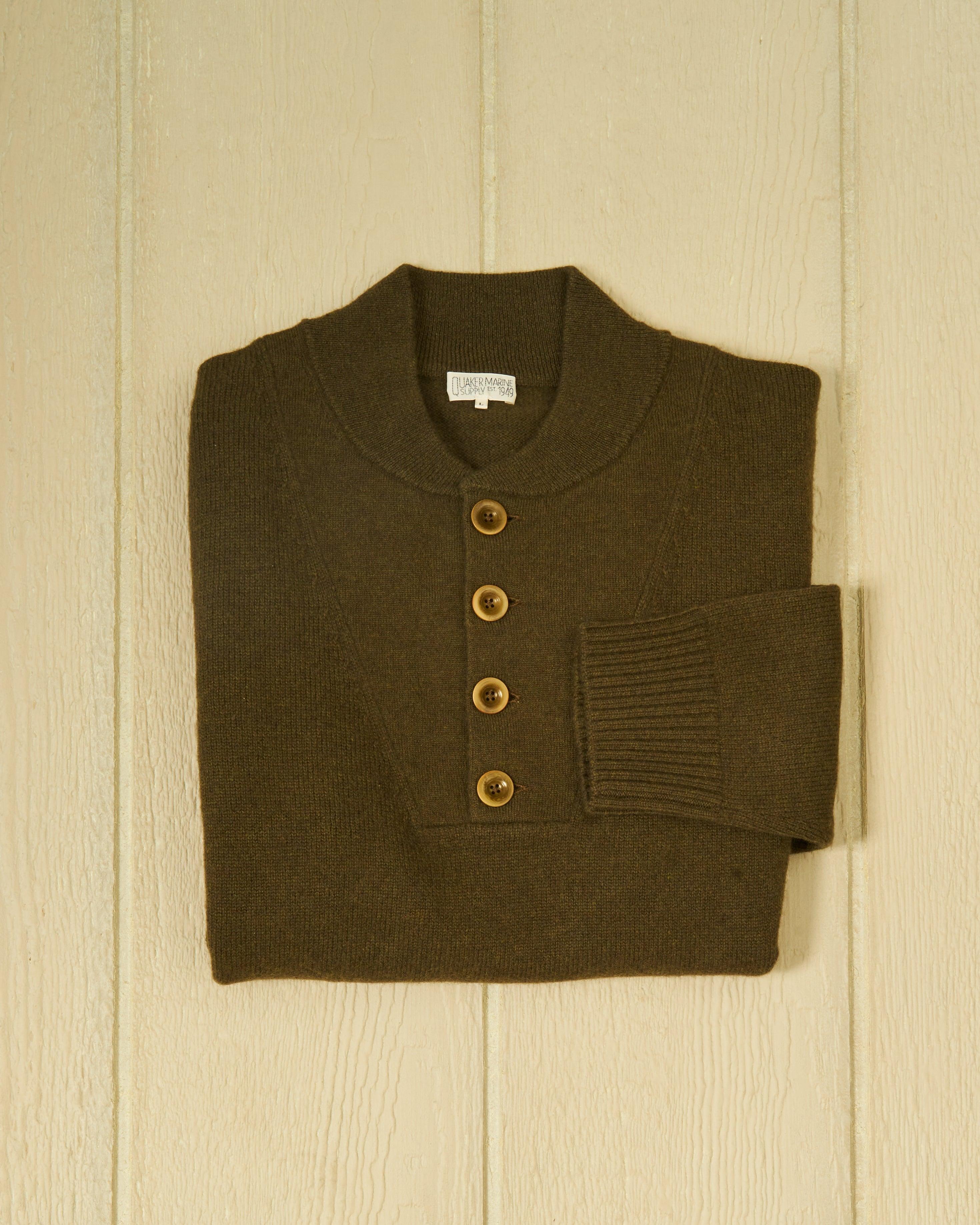 Cooper Sweater in Olive Lambswool Product Image