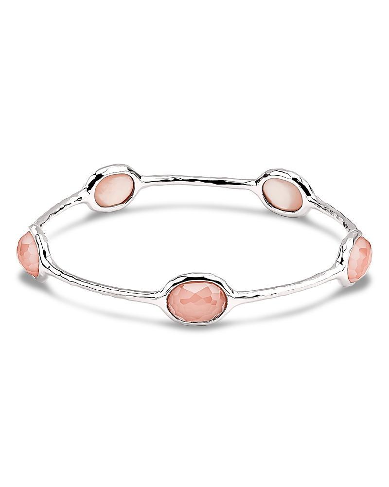 Womens Rock Candy Sterling Silver, Rock Crystal, & Shell Bangle Product Image