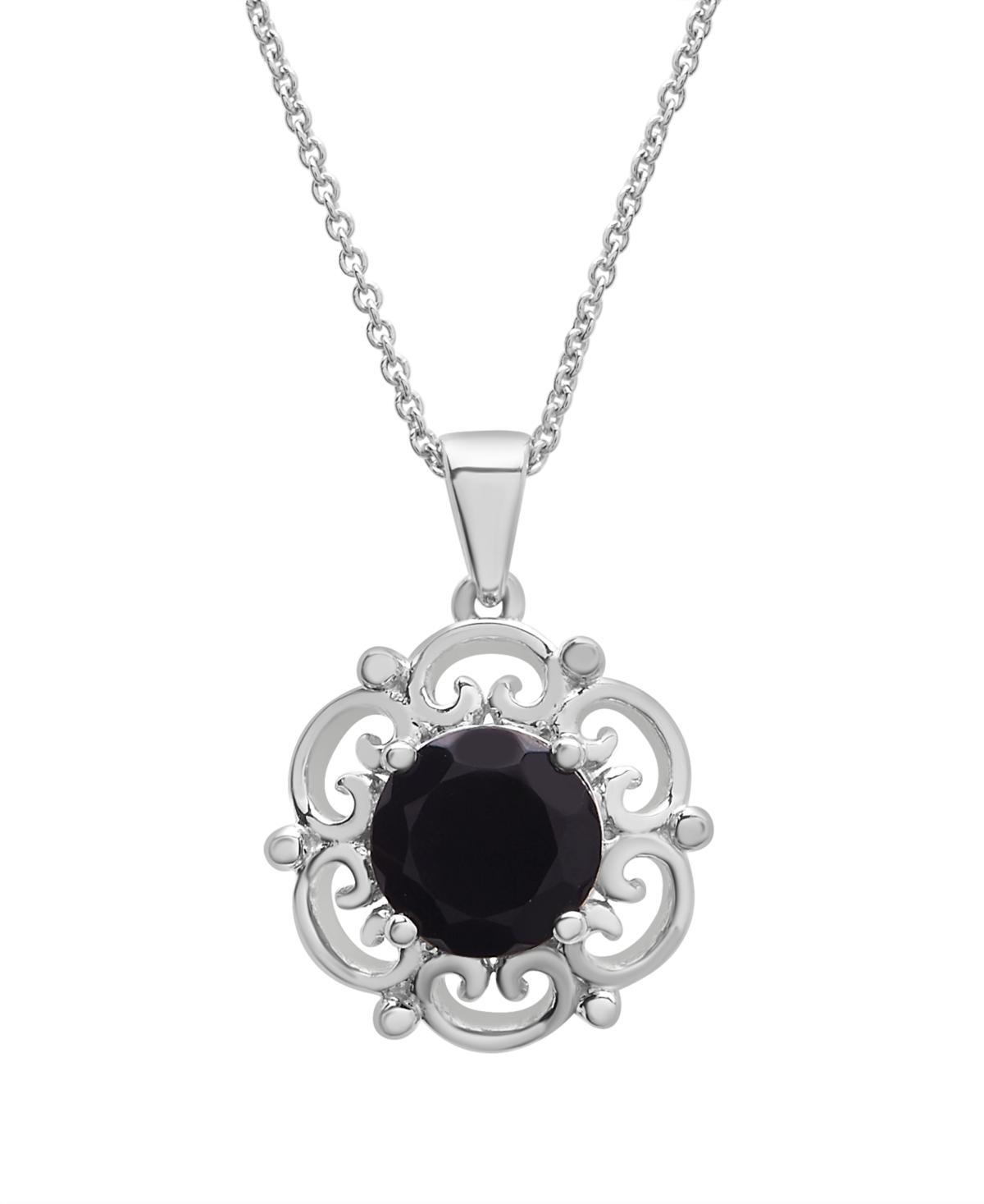 Onyx (7mm) Flower Pendant Necklace Product Image