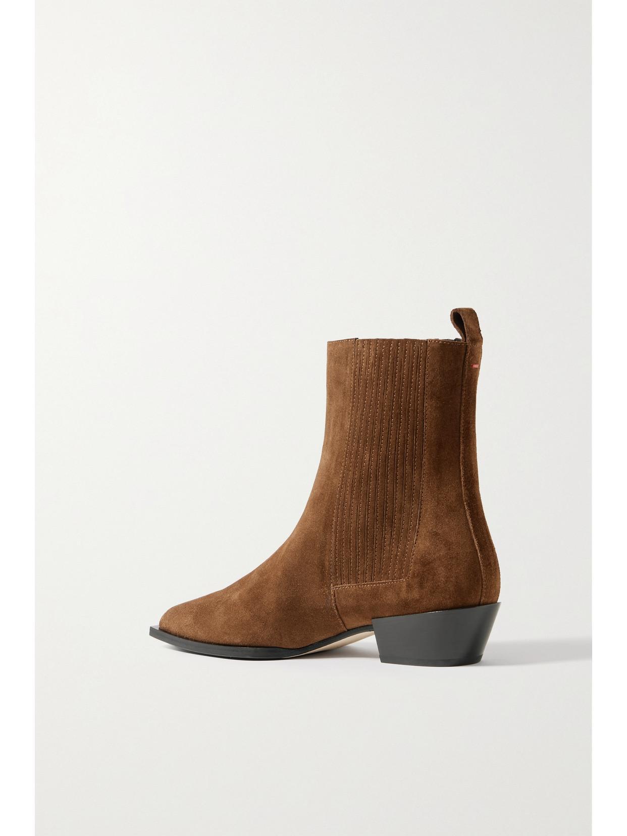 AEYDE 40mm Belinda Suede Ankle Boots In Brown Product Image