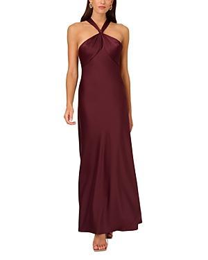 Womens Satin Halterneck Maxi Dress Product Image