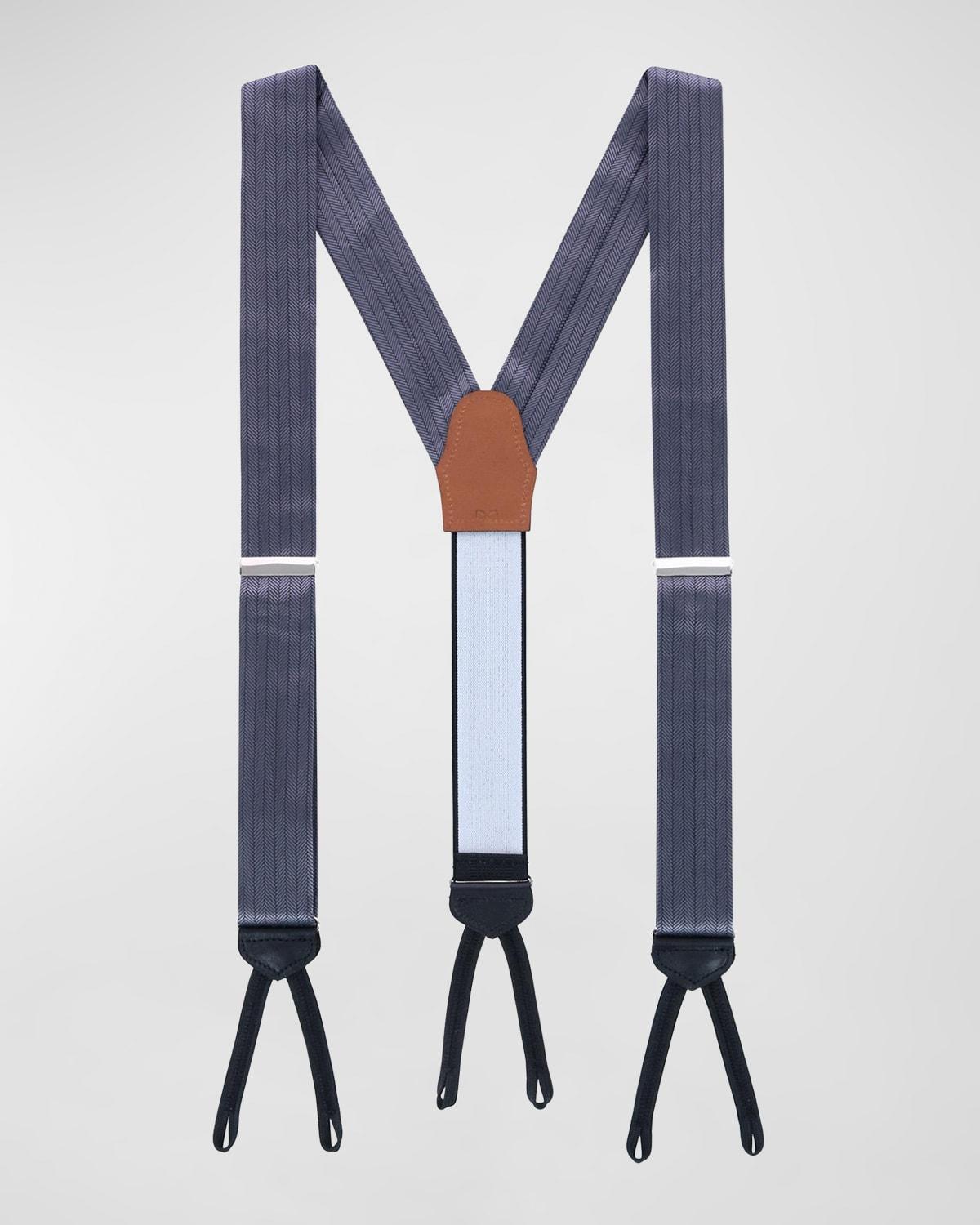 Trafalgar Classic Herringbone Silk Suspenders Product Image