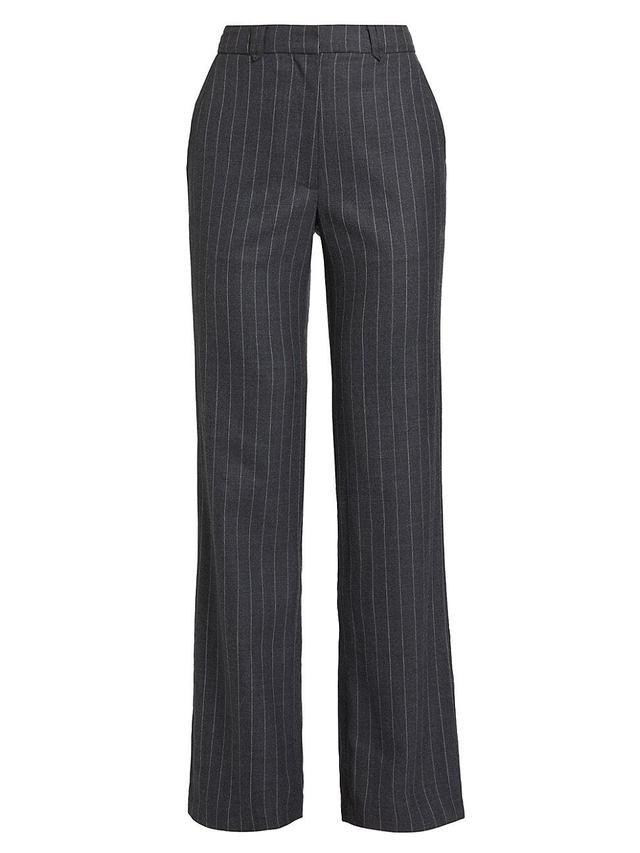 Womens Drew Pinstriped Wool-Blend Trousers Product Image