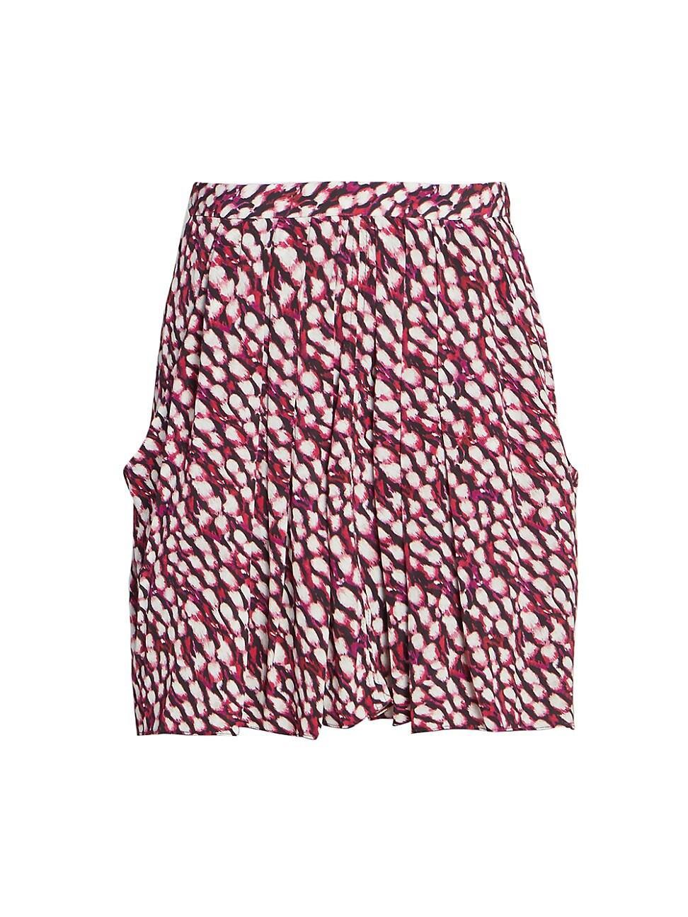 Womens Violaine Abstract-Print Pleated Miniskirt product image