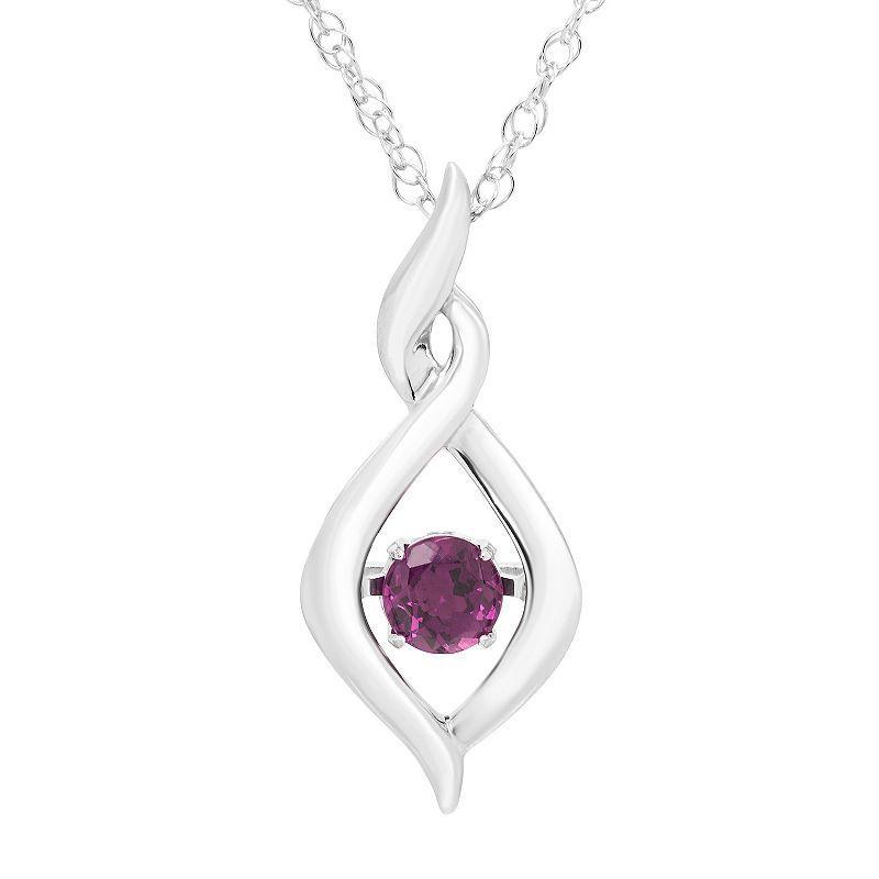 Boston Bay Diamonds Brilliance in Motion Sterling Silver Lab-Created Alexandrite Dancing Gemstone Twisted Infinity Pendant, Womens Purple Product Image