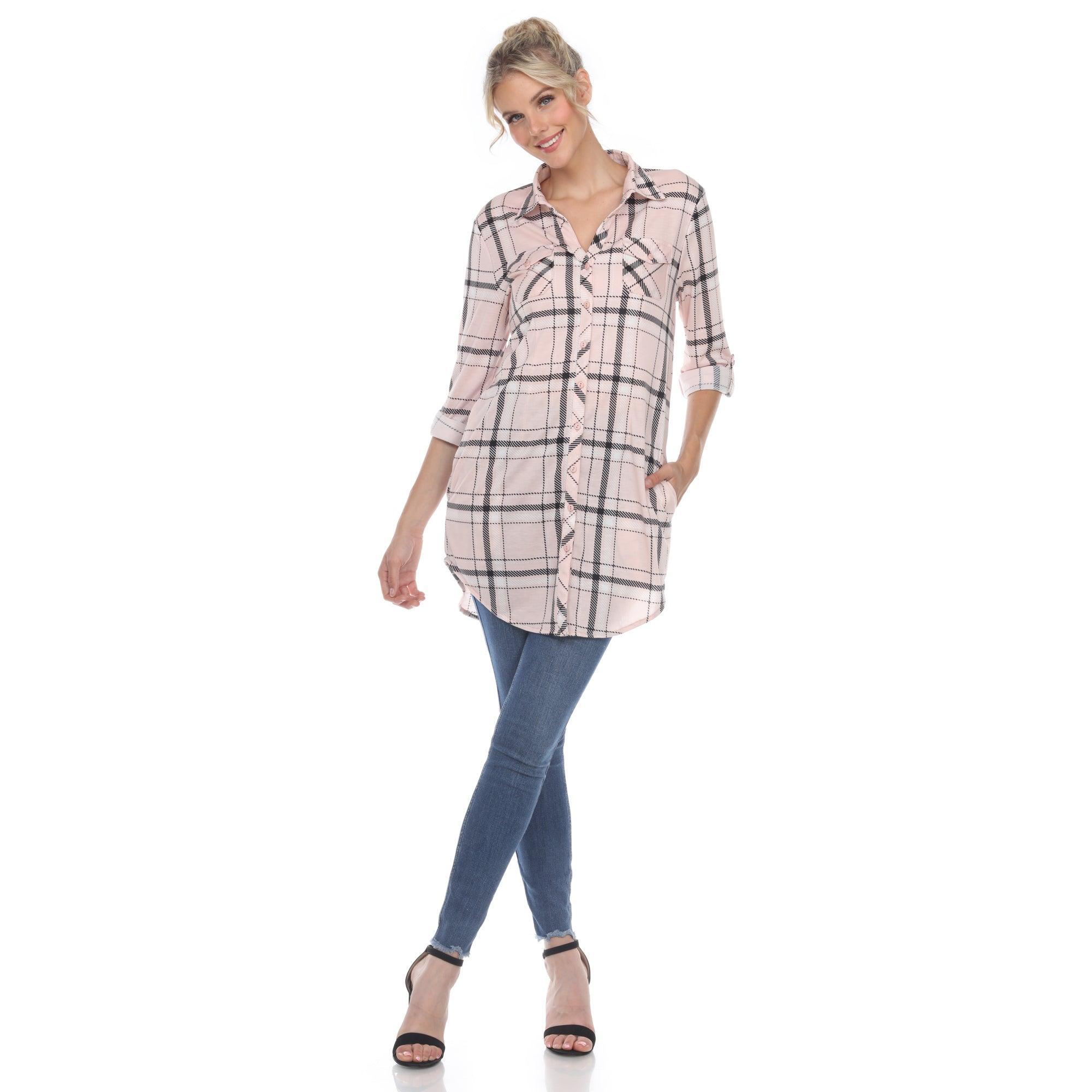 Women's Plaid Tunic Shirt Product Image