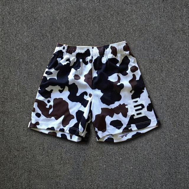 Irregular Color Contrast Spots Print Mesh Shorts Product Image