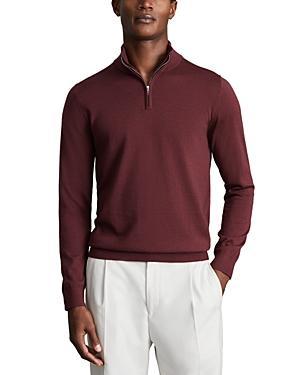 Reiss Blackhall Merino Wool Slim Fit Quarter Zip Mock Neck Sweater Product Image