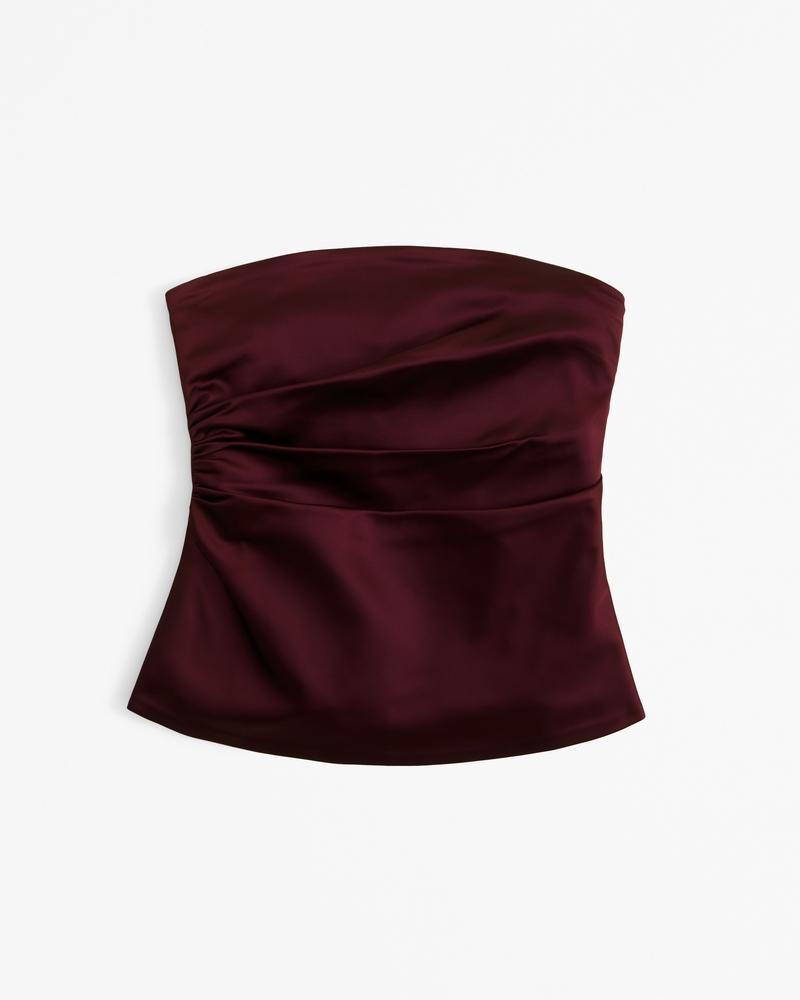 Long-Length Satin Tube Top Product Image