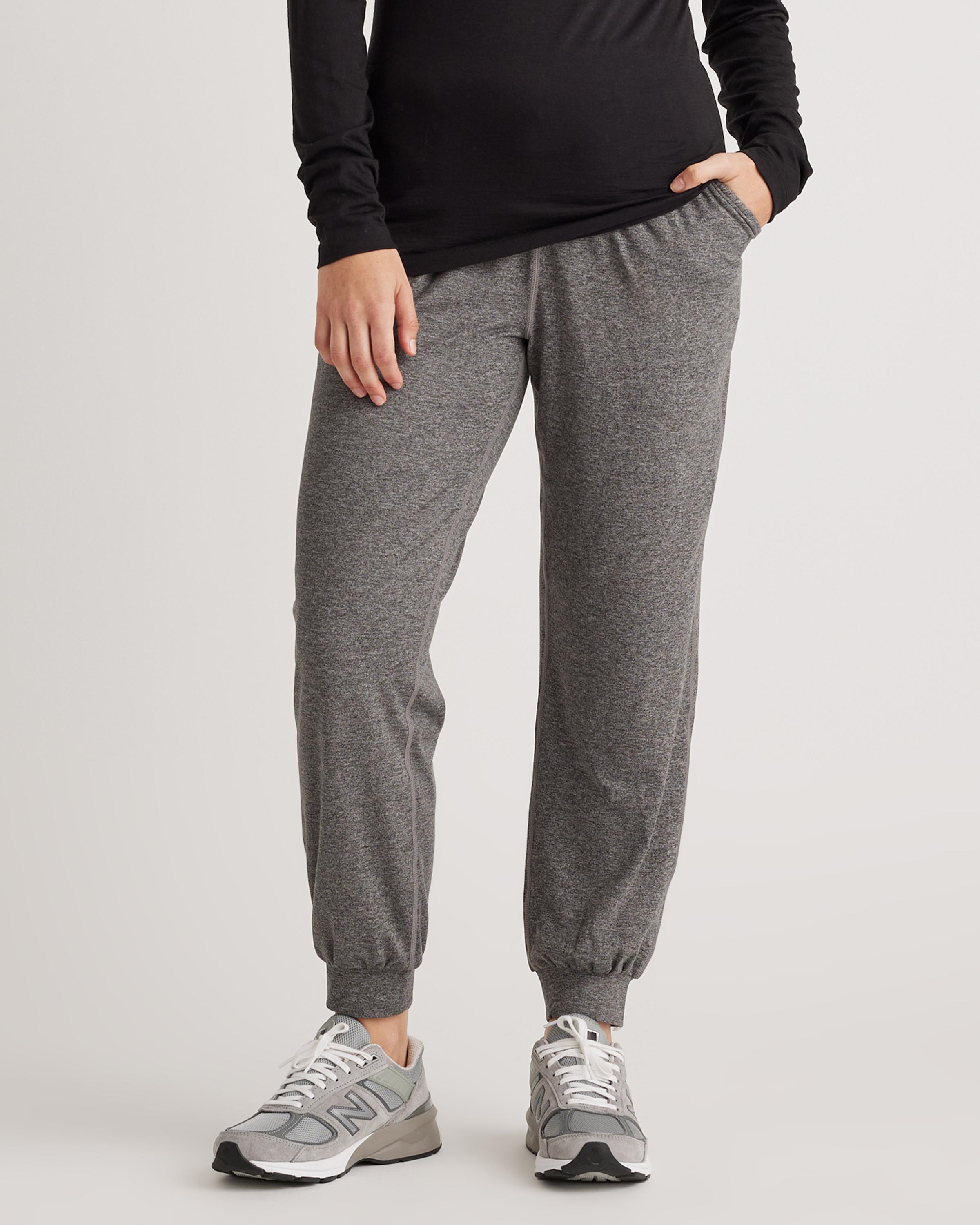 Womens Flowknit High-Rise Boyfriend Jogger in Heather Grey, Size XL, Recycled Polyester / Spandex by Quince Product Image