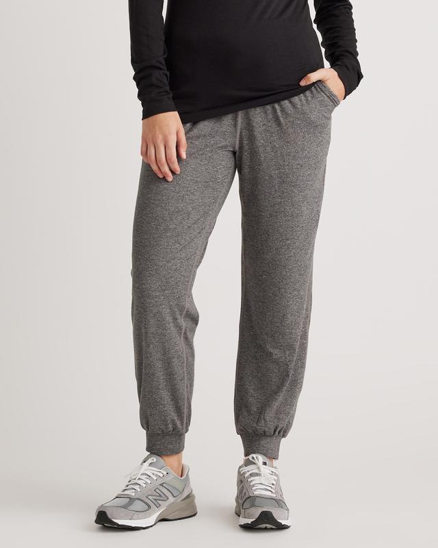 Womens Flowknit High-Rise Boyfriend Jogger in Heather Grey, Size XL, Recycled Polyester / Spandex by Quince Product Image