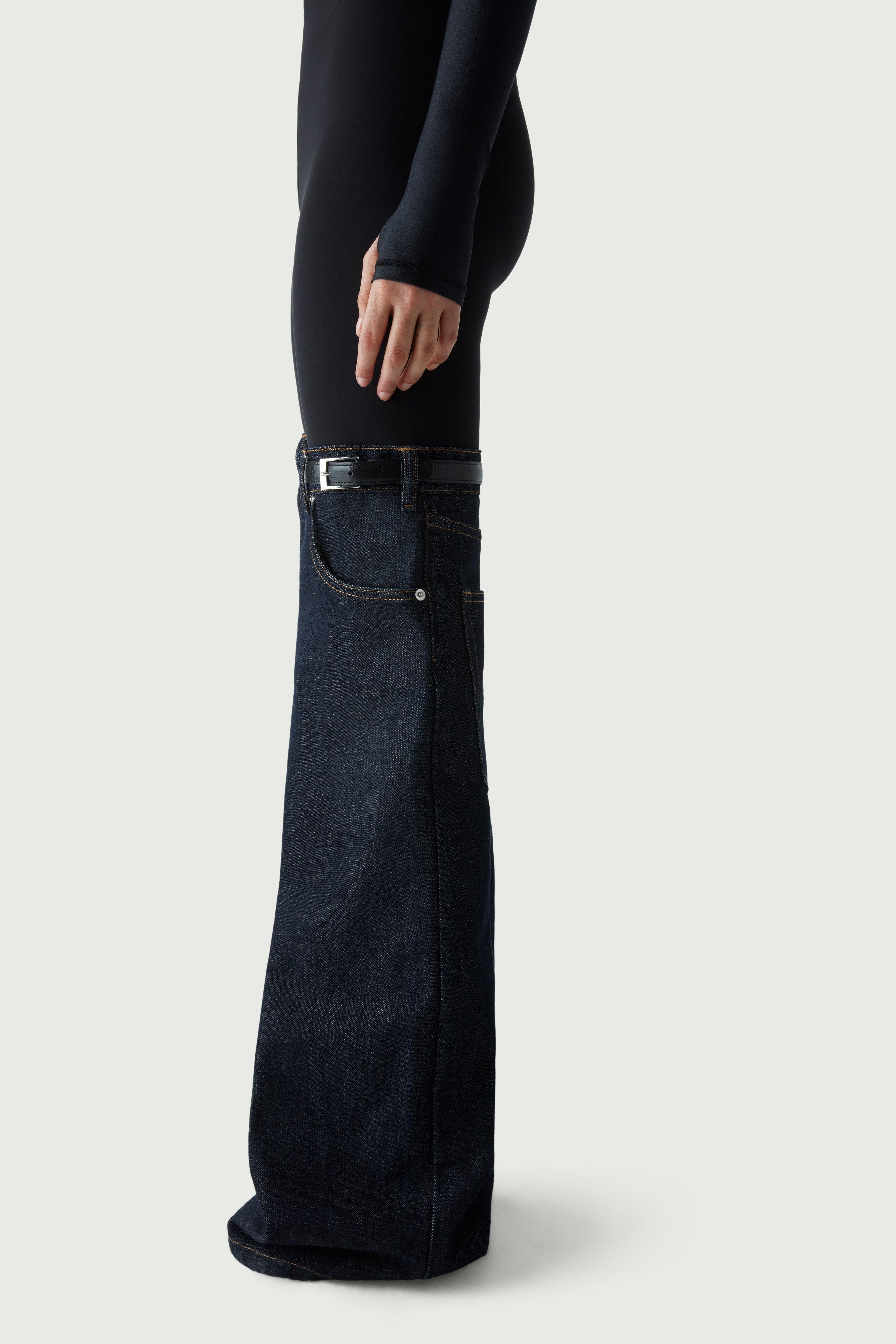 Denim Hybrid Flare Trousers Product Image