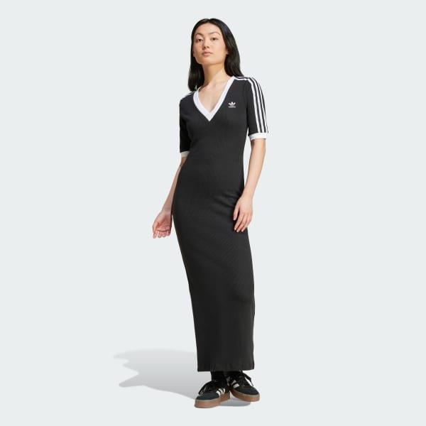 Adicolor 3-Stripes Knit V-Neck Dress Product Image