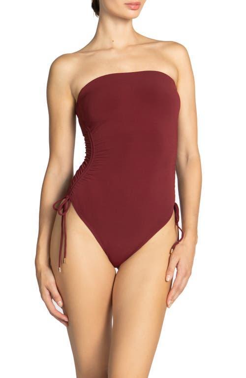 Robin Piccone Aubrey Strapless Cinched One-Piece Swimsuit Product Image