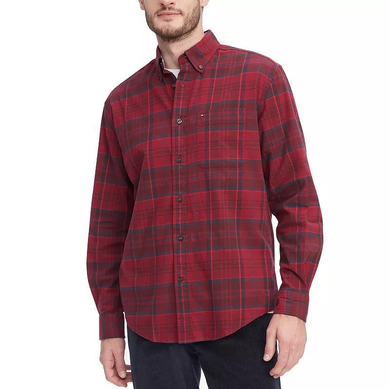 Big & Tall Tommy Hilfiger Plaid Button Down Shirt, Mens Product Image