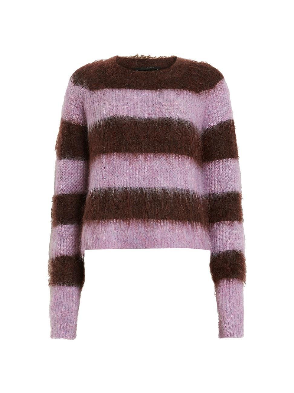 Womens Lou Stripe Brushed Mohair-Blend Sweater Product Image